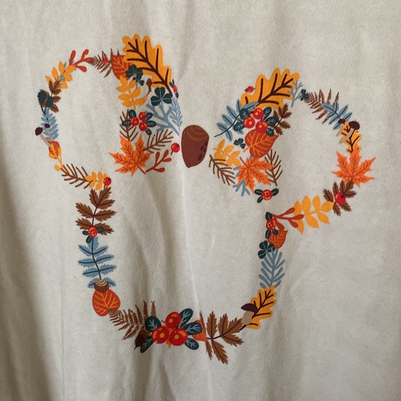 Disney Minnie Mouse Cream Autumn Fall Crewneck Lightweight Sweatshirt Size 26/28 - Picture 2 of 7